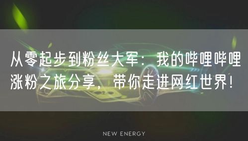 从零起步到粉丝大军：我的哔哩哔哩涨粉之旅